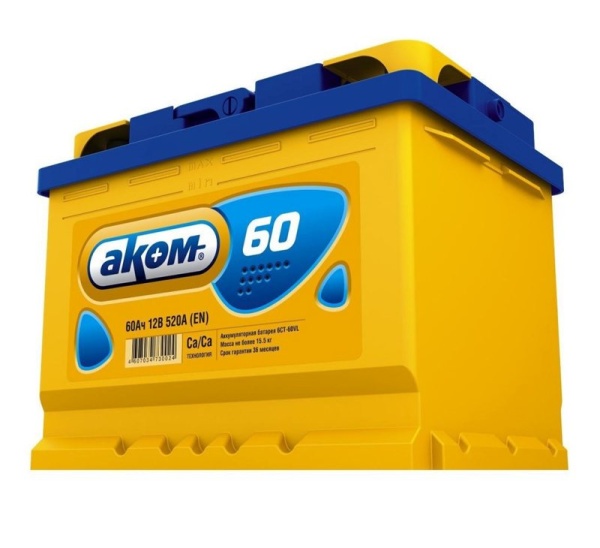 Аккумулятор АКОМ 6СТ-60 прямой