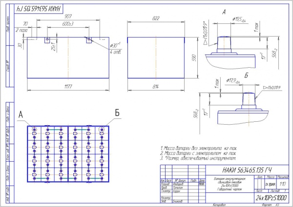 Фото АКБ 24х10PzS1000 исполнение 135-01 с гибкими перемычками залитая электролитом