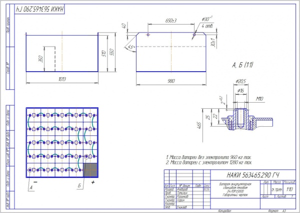 Фото АКБ 24х10PzS800 исполнение 290-01 с гибкими перемычками залитая электролитом