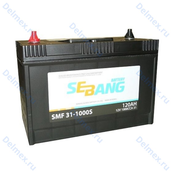 Аккумуляторная батарея SEBANG 6СТ-120L SMF (31-1000S) прямой полярности винтовая клемма