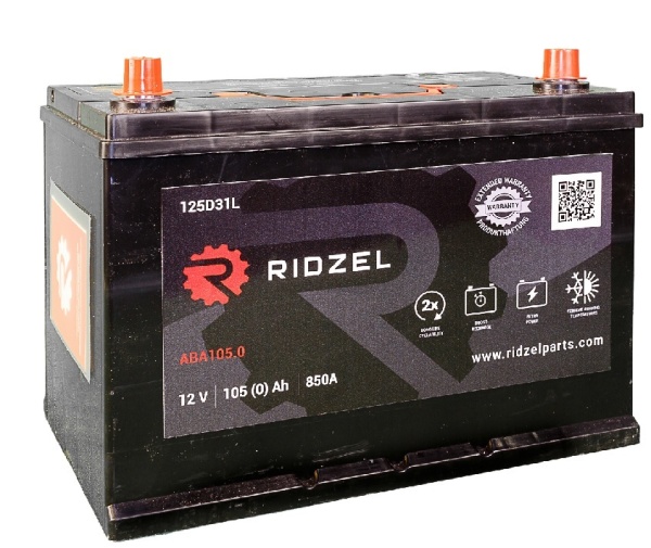 Аккумуляторная батарея RIDZEL 12V 105Ah АЗИЯ обратной полярности