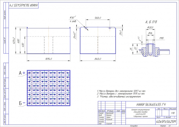 Фото АКБ 40х5PzS625 исполнение 455-01 с гибкими перемычками залитая