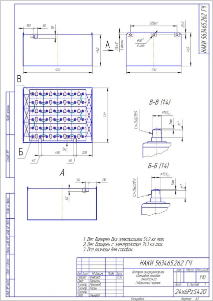 Фото АКБ 24х6PzS420 исполнение 262-01 с гибкими перемычками залитая электролитом