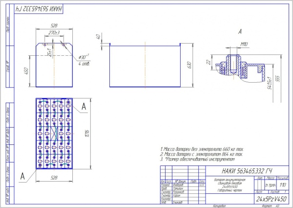 Фото АКБ 24х5PzV-450 исполнение 332-01 с гибкими перемычками