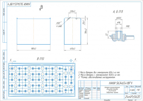 Фото АКБ 24х4PzS620 исполнение 418-01 с гибкими перемычками залитая электролитом