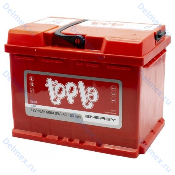 Аккумуляторная батарея TOPLA 6СТ-60L Energy обратной полярности (108060)