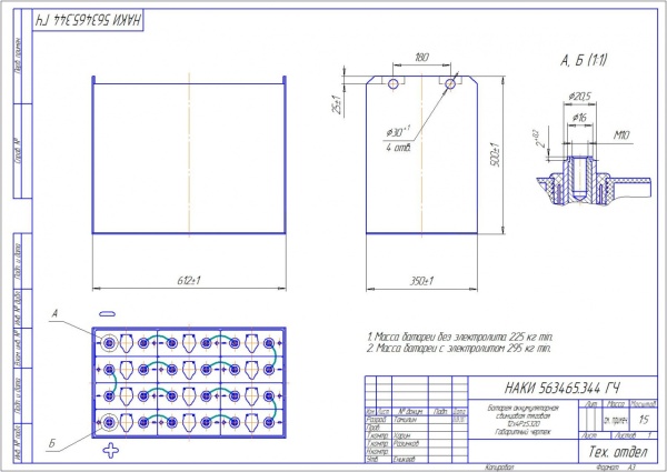 Фото АКБ 12х4PzS320 исполнение 344-01 с гибкими перемычками залитая электролитом