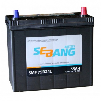 Аккумуляторная батарея SEBANG SMF 6СТ-55 оп 75B24L
