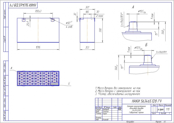 Фото АКБ 24х3PzS300 исполнение 128-01 с гибкими перемычками залитая электролитом