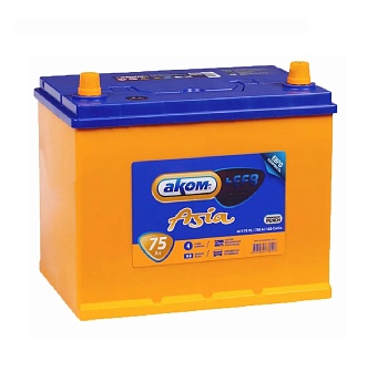 Аккумуляторная батарея АКОМ 6СТ-75L ASIA +EFB прямой полярности